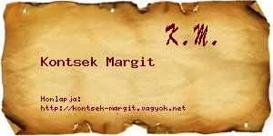 Kontsek Margit névjegykártya